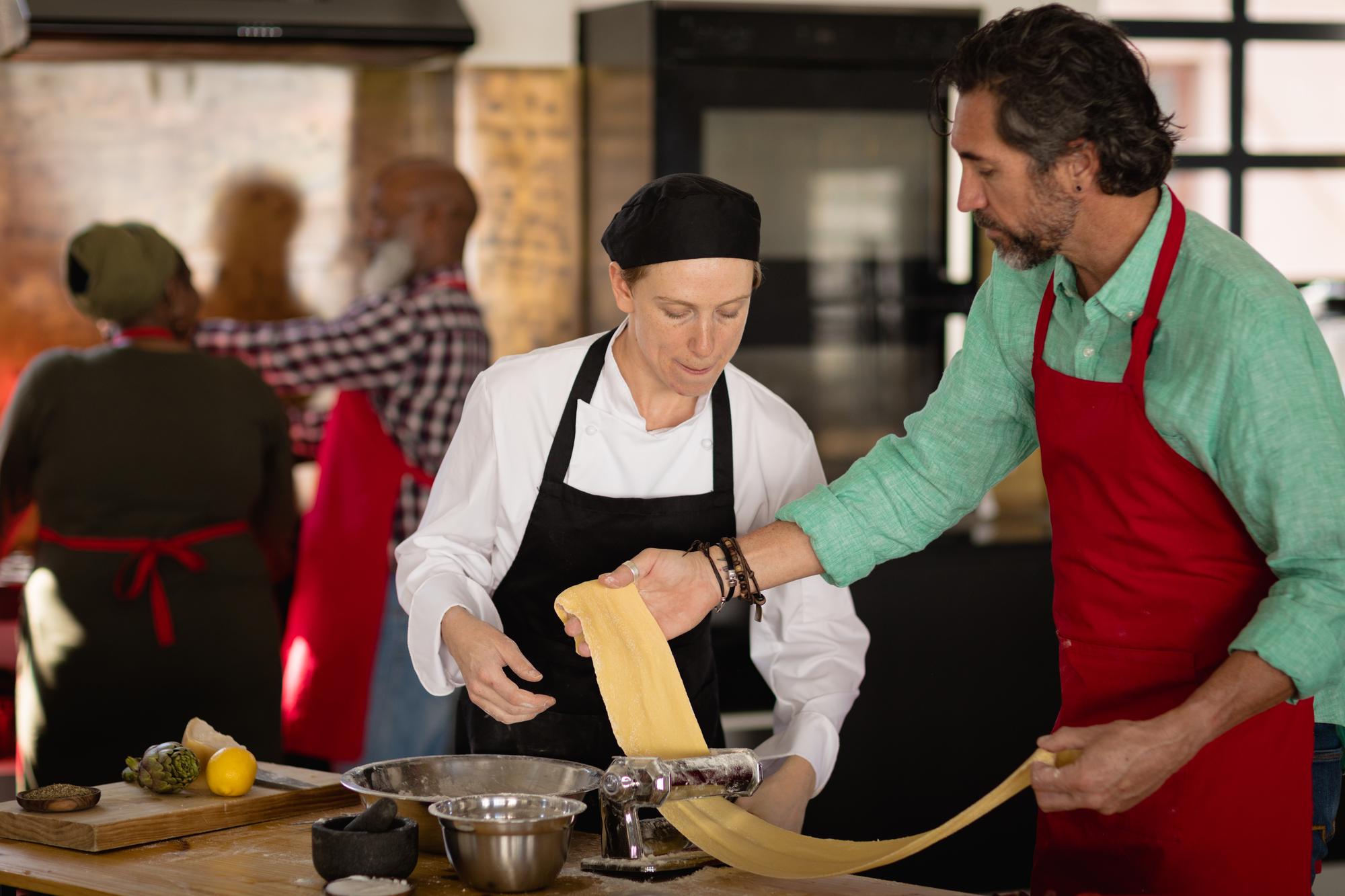 One-on-one mentoring session in kitchen